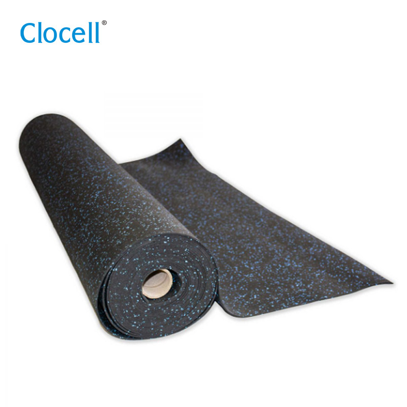 Clocell 1*30m acoustiStep rubber IICrating sound mat installed underneath LVT, Laminate or Hardwood Flooring