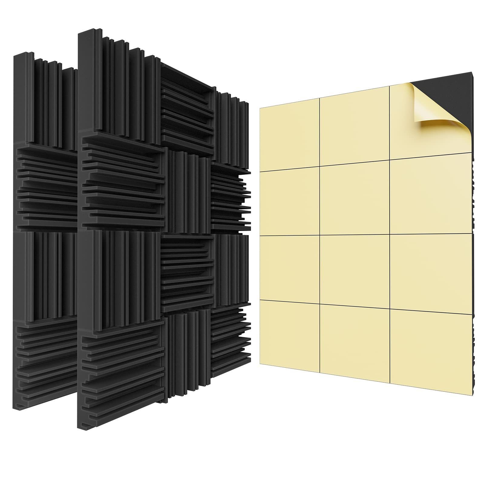 12 Pack Self Adhesive Acoustic Foam Panels 12