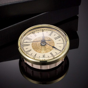 70mm Diameter Clock Fit Ups Inserts  2.8 Inch Roman Arabic Numeral Quartz Clock Insert with Gold,Silver bezel