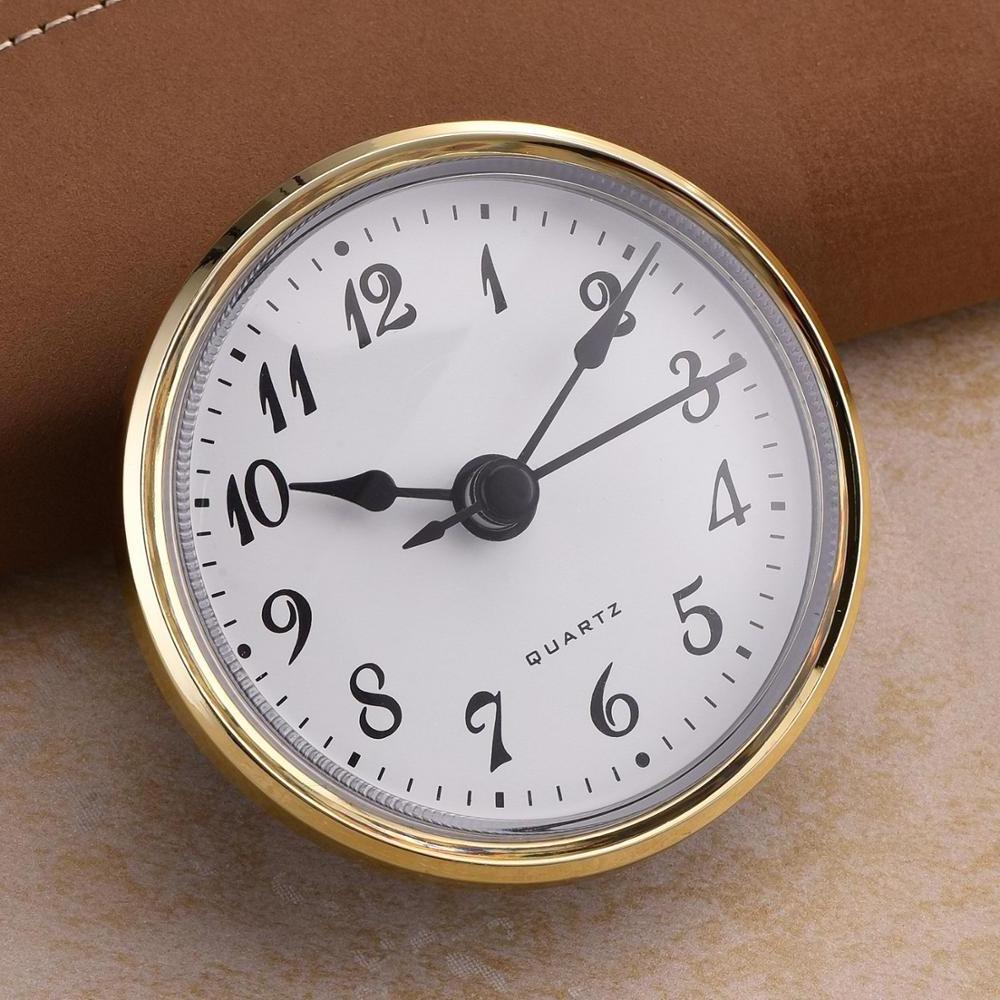 70mm Diameter Clock Fit Ups Inserts  2.8 Inch Roman Arabic Numeral Quartz Clock Insert with Gold,Silver bezel