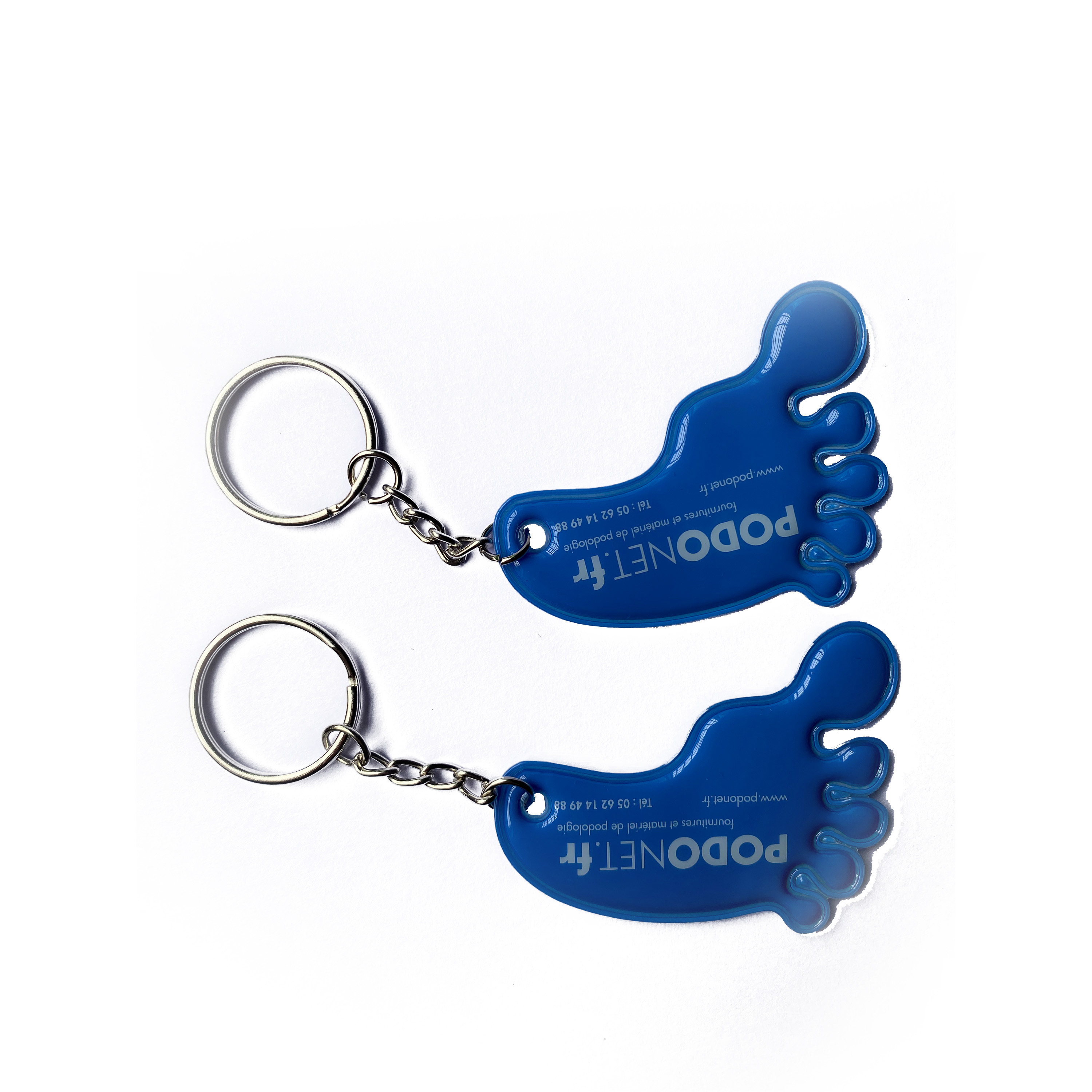 Manufacturer Price Custom Foot Shape Keyring Safety Reflector/soft Pvc Reflective Keychain