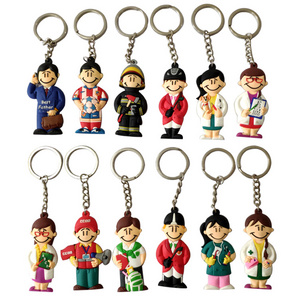 Custom Logo Soft Pvc Plastic Ring 2d 3d Cute Cartoon Shaped Personalised Keychain For Promotional Gifts