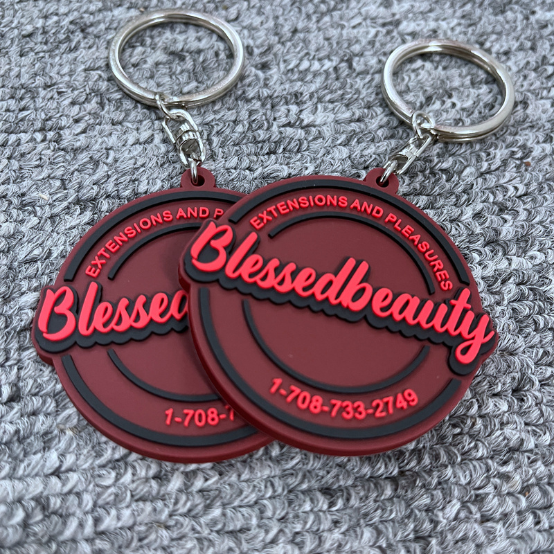 Wholesale Injection Molding Promotional Keychain Custom Logo Soft Pvc Brand Silicone Keyring Rubber Cheapest Keychains