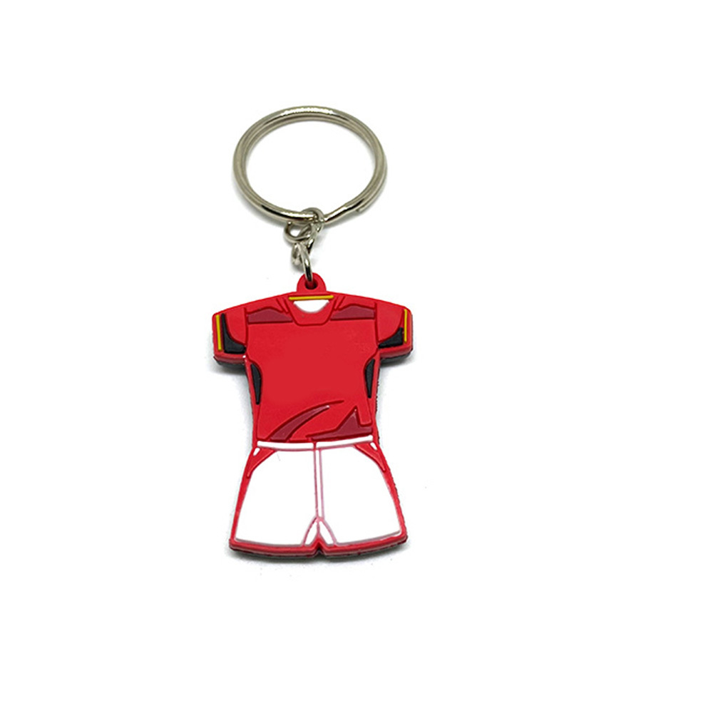 Wholesale Collect Cheap Custom Rubber 3d Soccer Shirt Fashion Logo Football Pvc Keychain For Promotion