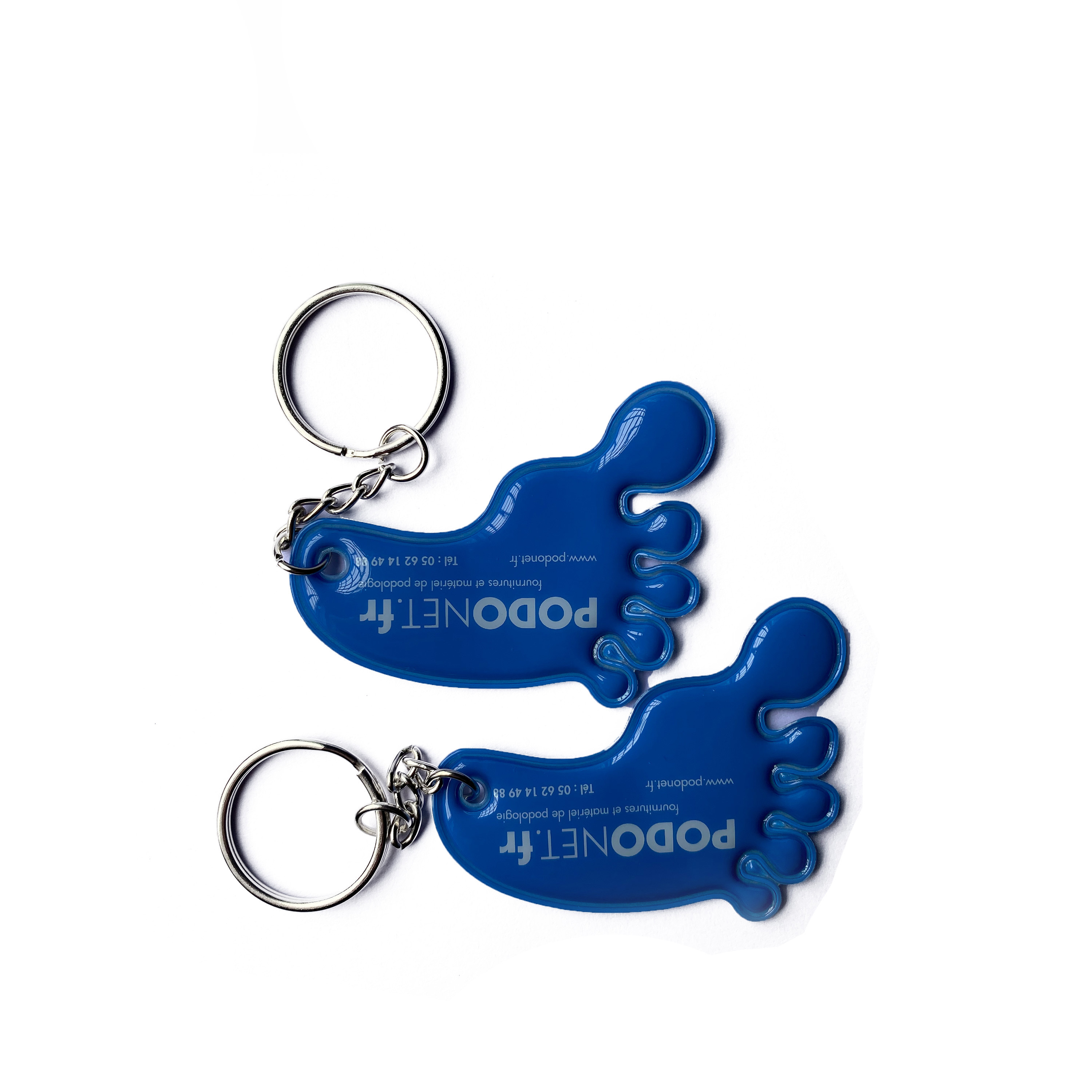 Manufacturer Price Custom Foot Shape Keyring Safety Reflector/soft Pvc Reflective Keychain