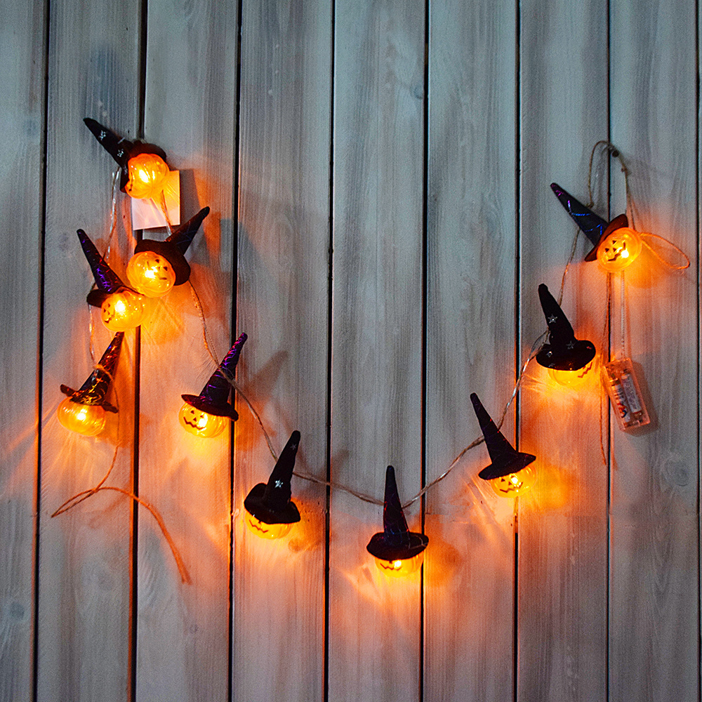 Attiigny Halloween Party Decorations Indoor Home Battery Operated LED Pumpkin Halloween String Lights