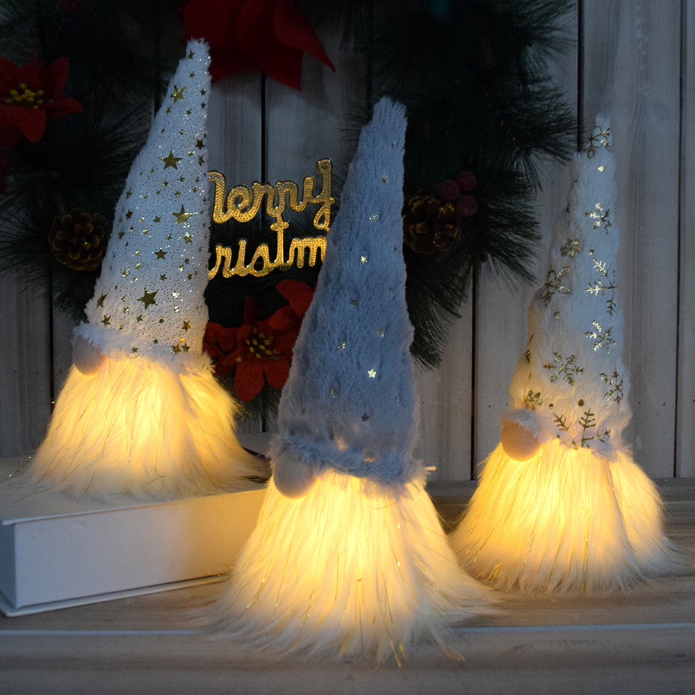 Boheng New Christmas Scandinavian Swdish Tomte Doll Gifts Gonk Xmas LED Lighting Gnomes Decor for Home