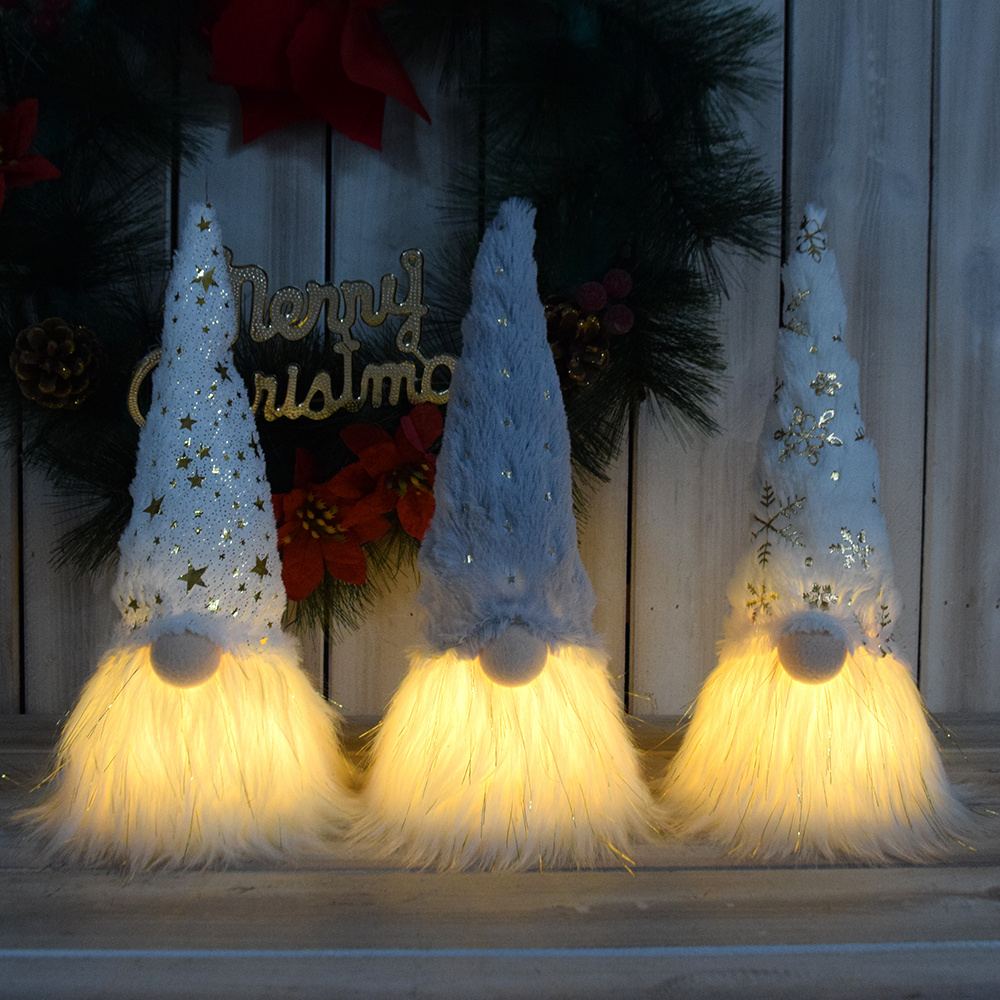 Boheng New Christmas Scandinavian Swdish Tomte Doll Gifts Gonk Xmas LED Lighting Gnomes Decor for Home