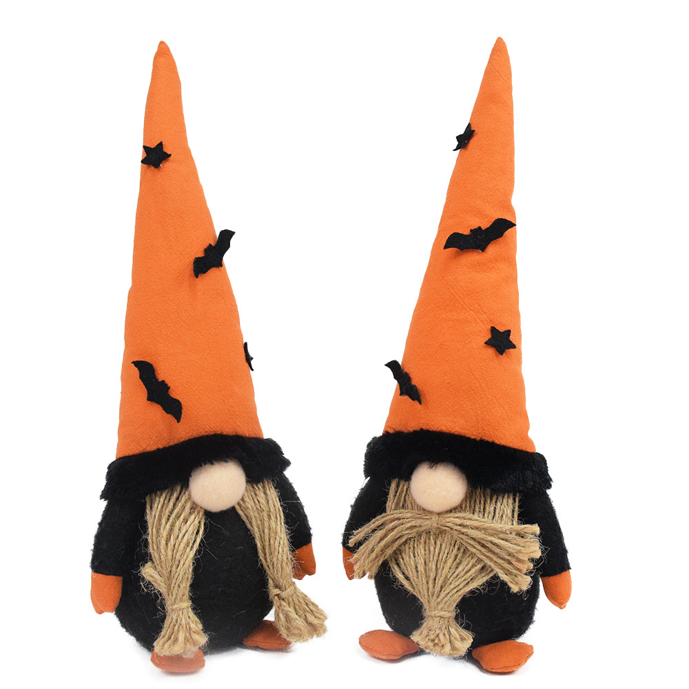 11 Inch Custom Halloween Decorations Indoor Gifts Gonk Bat Bendable Hat Orange Couple Gnomes