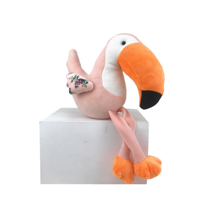 New decorative items modern pink fabric craft china import big mouth stuffed bird toy taco toucan decor for home decoration