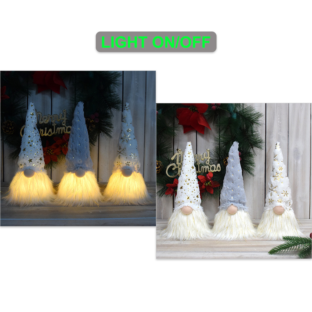 Boheng New Christmas Scandinavian Swdish Tomte Doll Gifts Gonk Xmas LED Lighting Gnomes Decor for Home