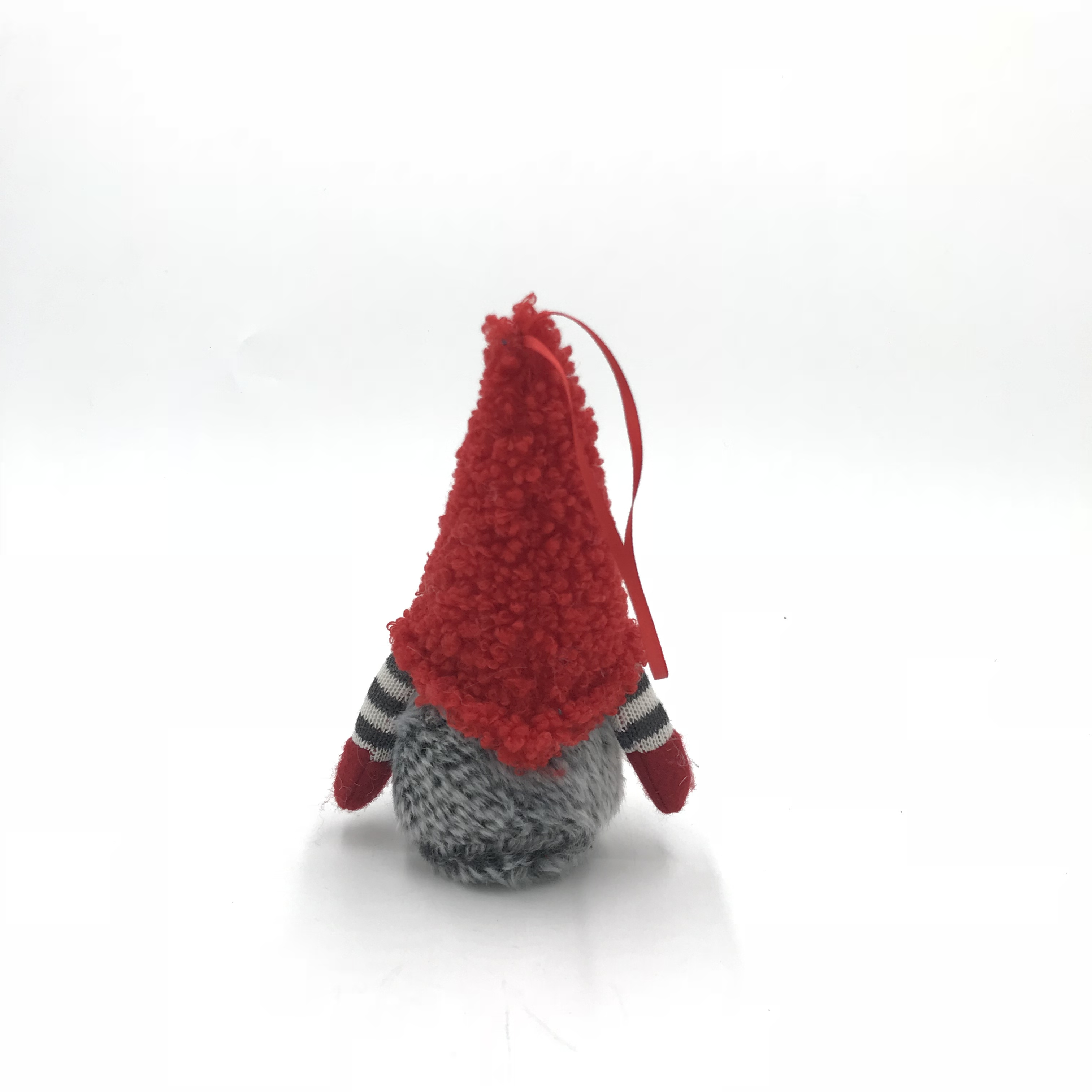 Customized Handmade Christmas Tree Hanging Ornaments Festival Decoration Fuzzy Mini Plush Gnome With Red Hat