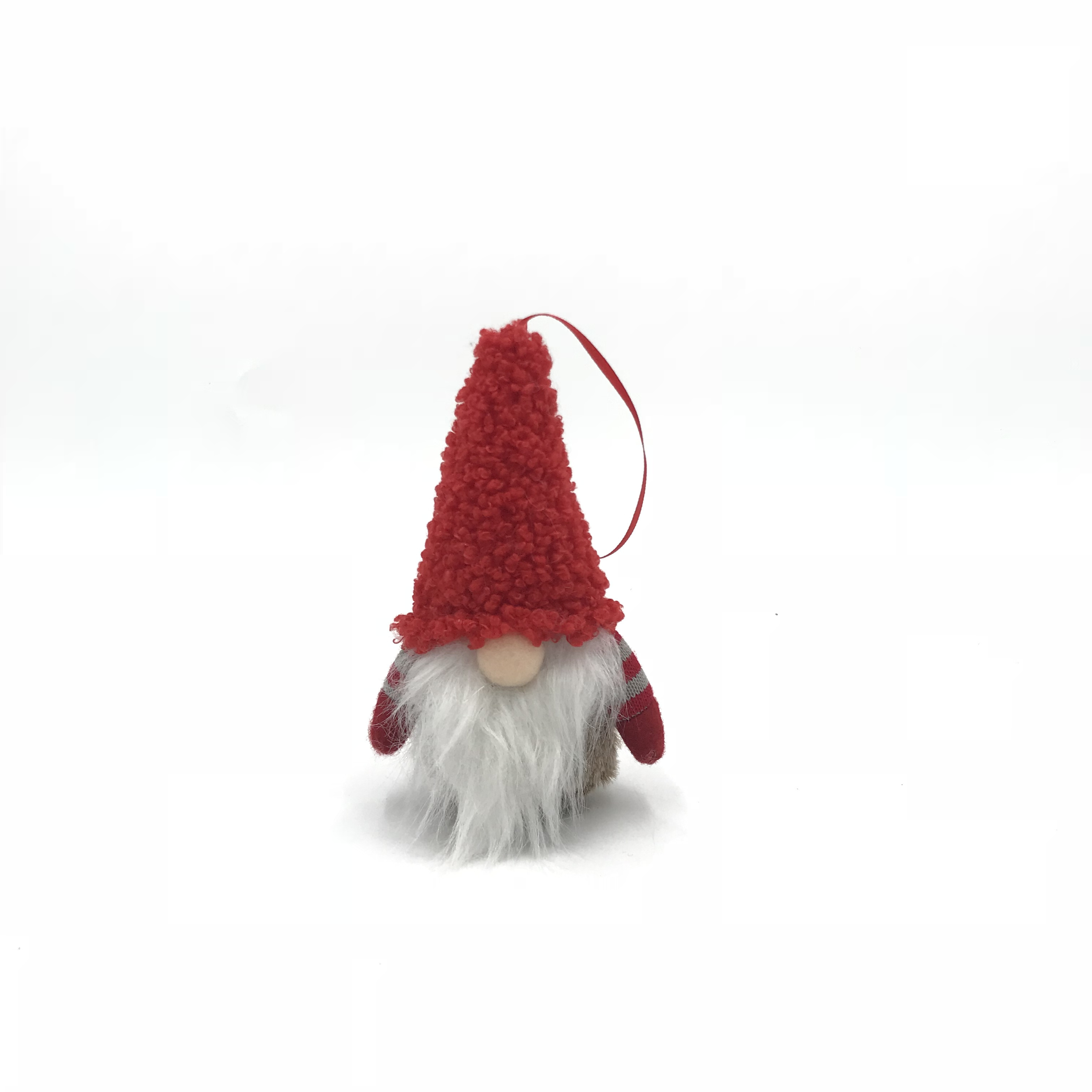 Customized Handmade Christmas Tree Hanging Ornaments Festival Decoration Fuzzy Mini Plush Gnome With Red Hat