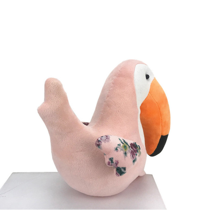 New decorative items modern pink fabric craft china import big mouth stuffed bird toy taco toucan decor for home decoration