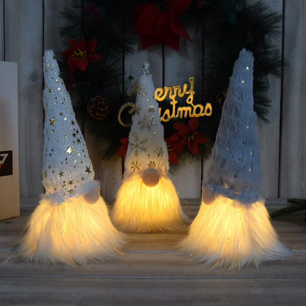 Boheng New Christmas Scandinavian Swdish Tomte Doll Gifts Gonk Xmas LED Lighting Gnomes Decor for Home