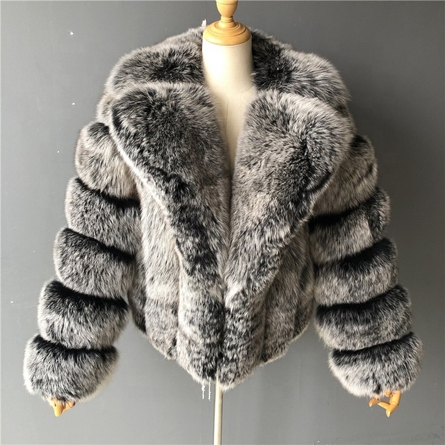 2022 Winter Faux Fur Top Cropped Bubble Women Coat Jacket Cool Street Outerwear Big Size Luxury Female Mink Hair Warm Fur Coats