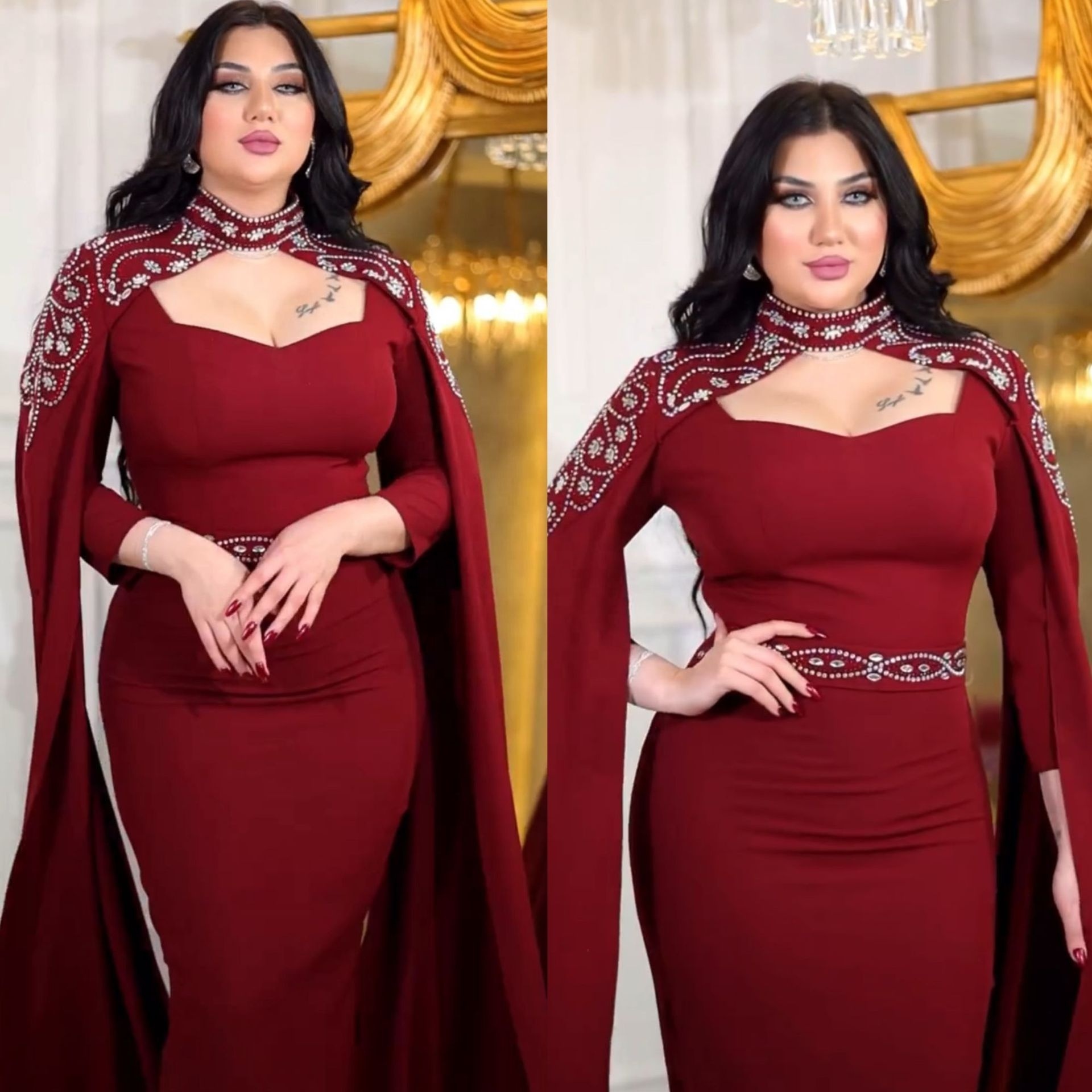 2024 Abaya for Women Muslim Dubai Luxury Abaya Chiffon Boubou Dress Caftan Wedding Party Occasions Maxi Dress Islamic Abaya Sets