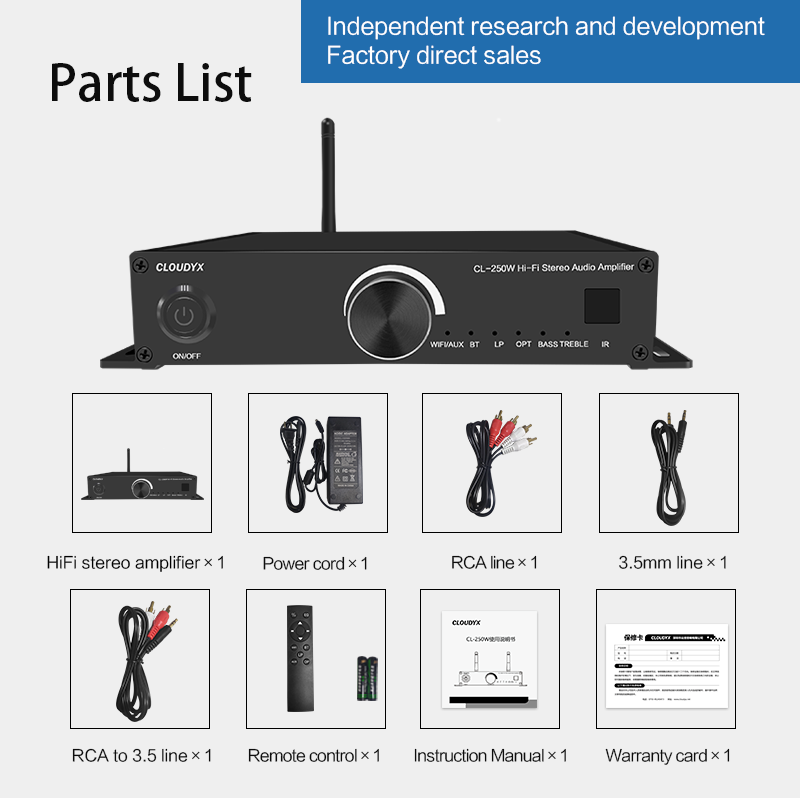 HiFi wifi BT Stereo Audio Amplifier 2.0 Channel Stereo Mini for smart Home aluminium chassis case box amplifier power audio