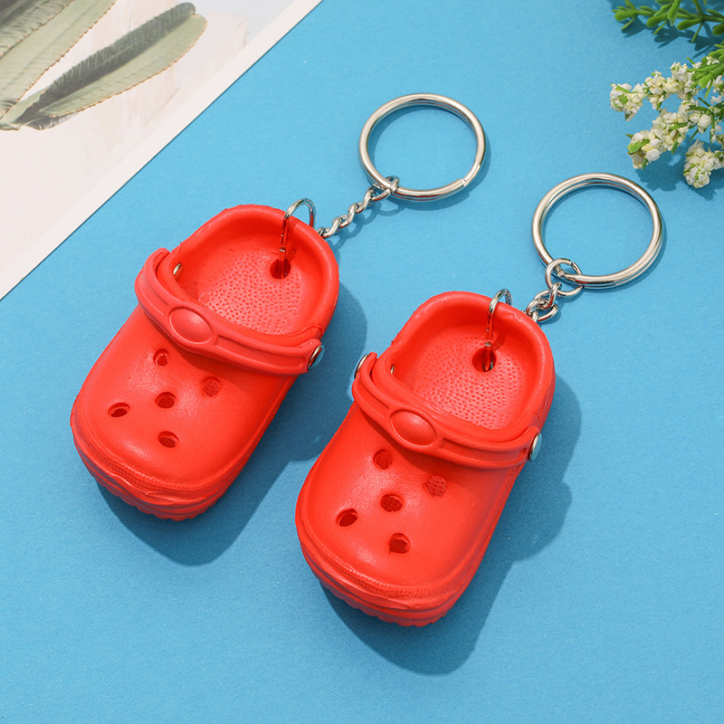 Mini 3d Shoes Keychain Bulk New Arrival PVC Keychain Mini Shoes Keyring Backpack Pendant Crocs Shoe Keychain Accessories