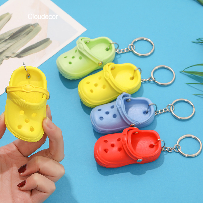 Mini 3d Shoes Keychain Bulk New Arrival PVC Keychain Mini Shoes Keyring Backpack Pendant Crocs Shoe Keychain Accessories