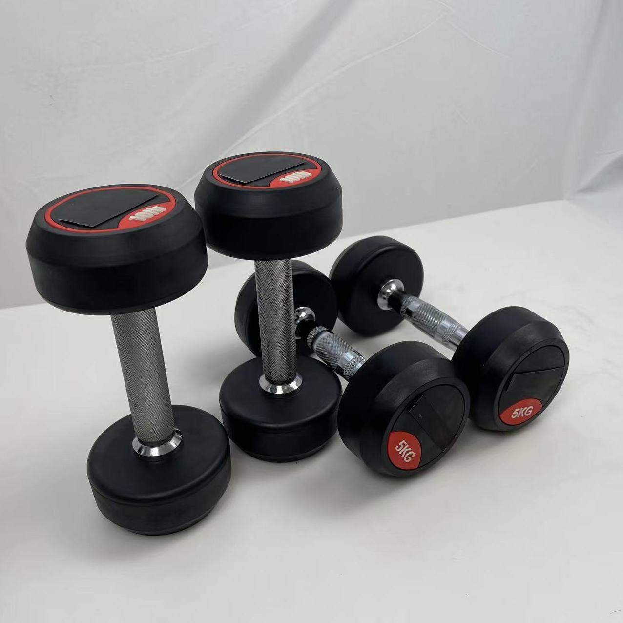 Sports Dumbbell 80kg 10lb Rubber Coated Round Dumbbell