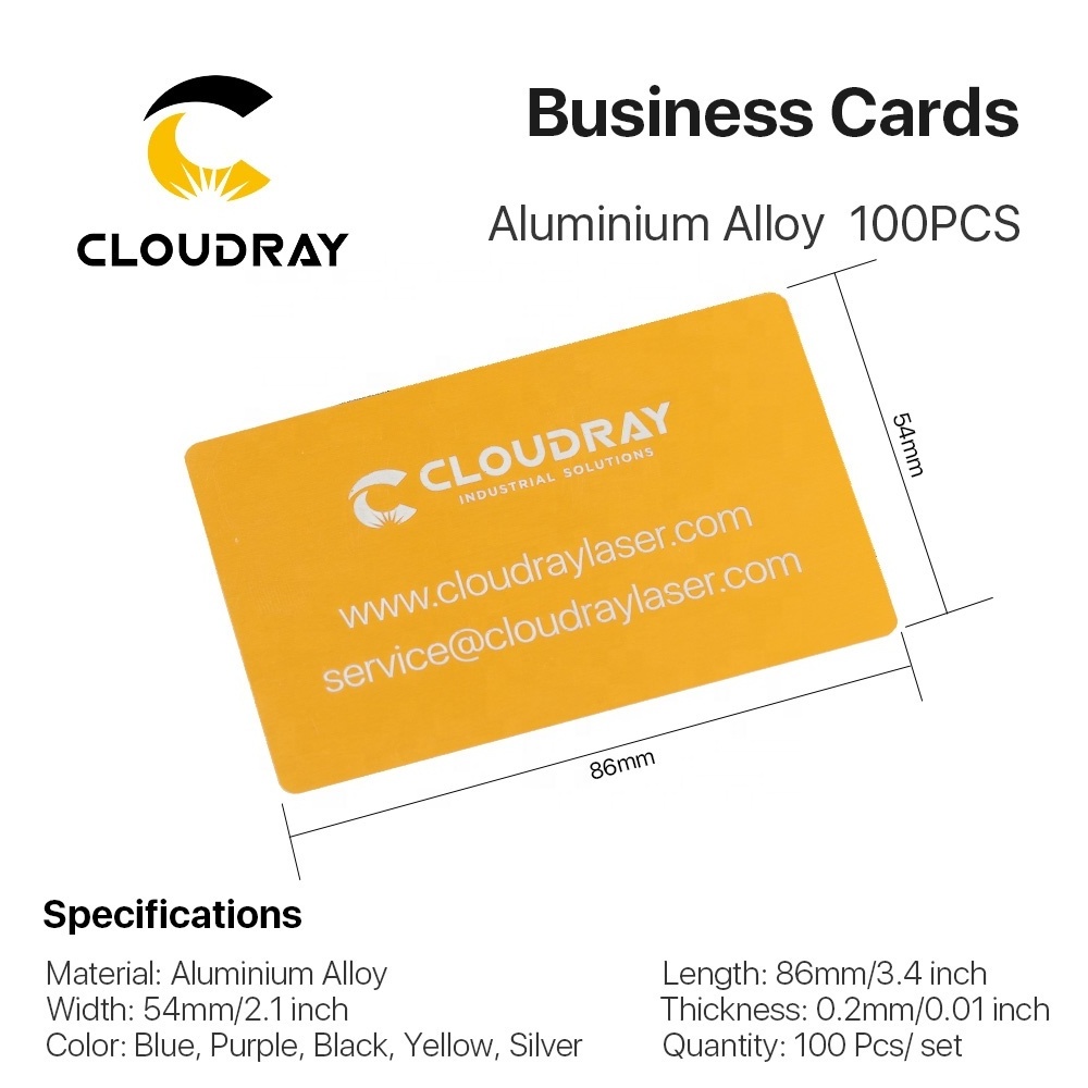 Cloudray AM16 Business Name Cards Aluminium Alloy  Metal Sheet Testing Material For Laser Marking Machine