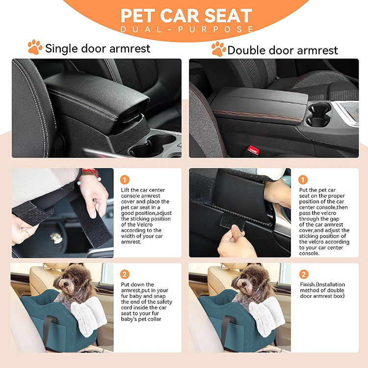 Dog Car Seat for Small Dog Center Console Seat for puppy travel pet carrier