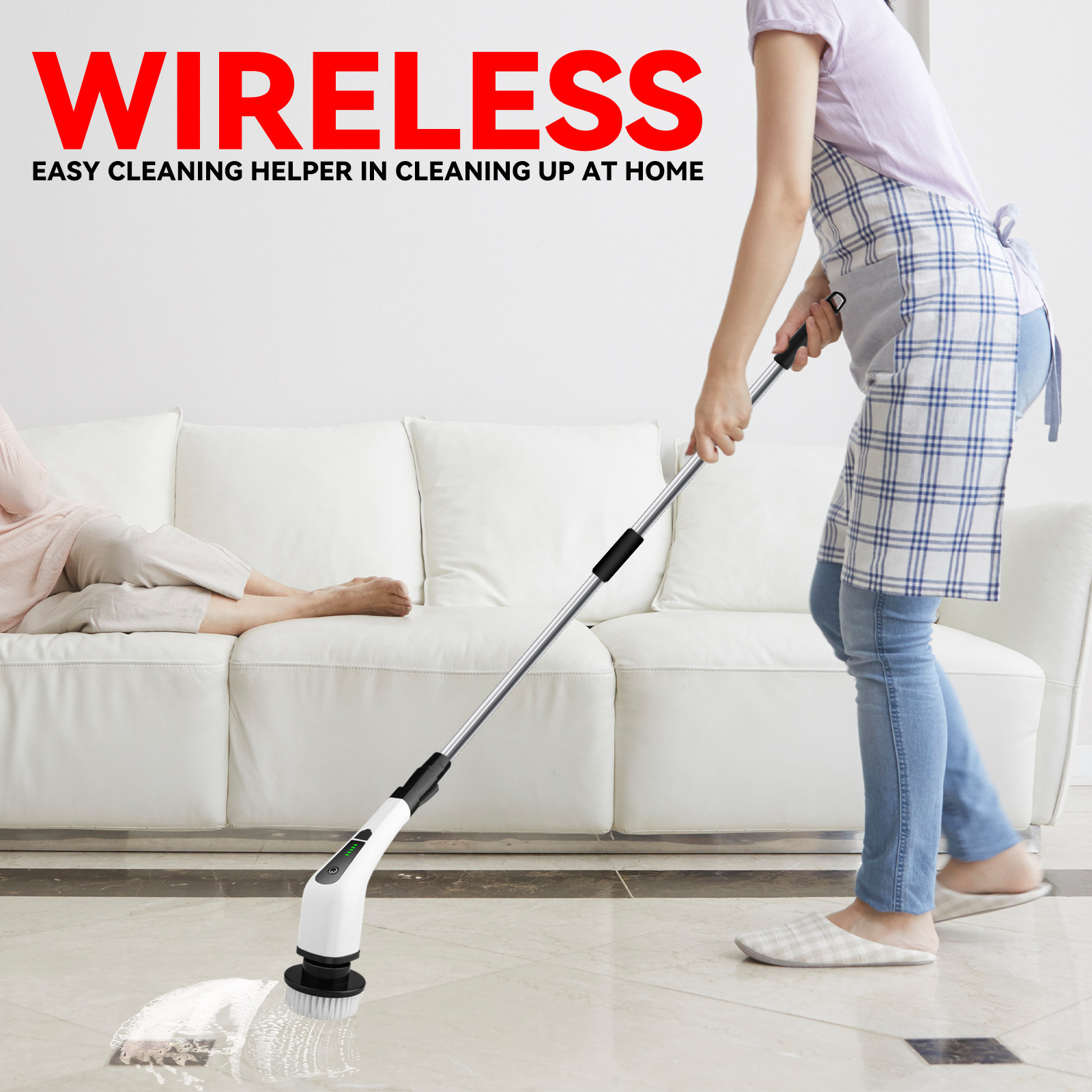 Waterproof Smart Automatic Handheld Electric Broom Cordless Cleaning Brush and Floor Scrubber Mop for Efficient Cleaning