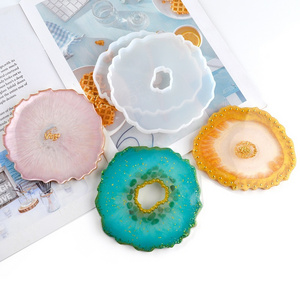 Art Irregular Geode Coaster Epoxy Resin Silicone Mold for DIY Resin Craft Decorating Plate Handicraft Tools