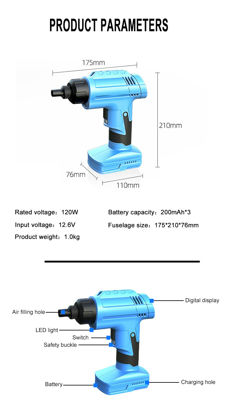 Portable electric wireless car tire compressors & inflators gauge 12v for car