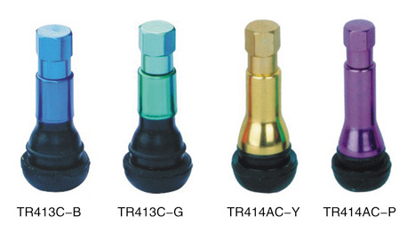 Colorful aluminum sleeve rubber tire valve for tubeless tire