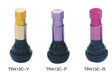 Colorful aluminum sleeve rubber tire valve for tubeless tire