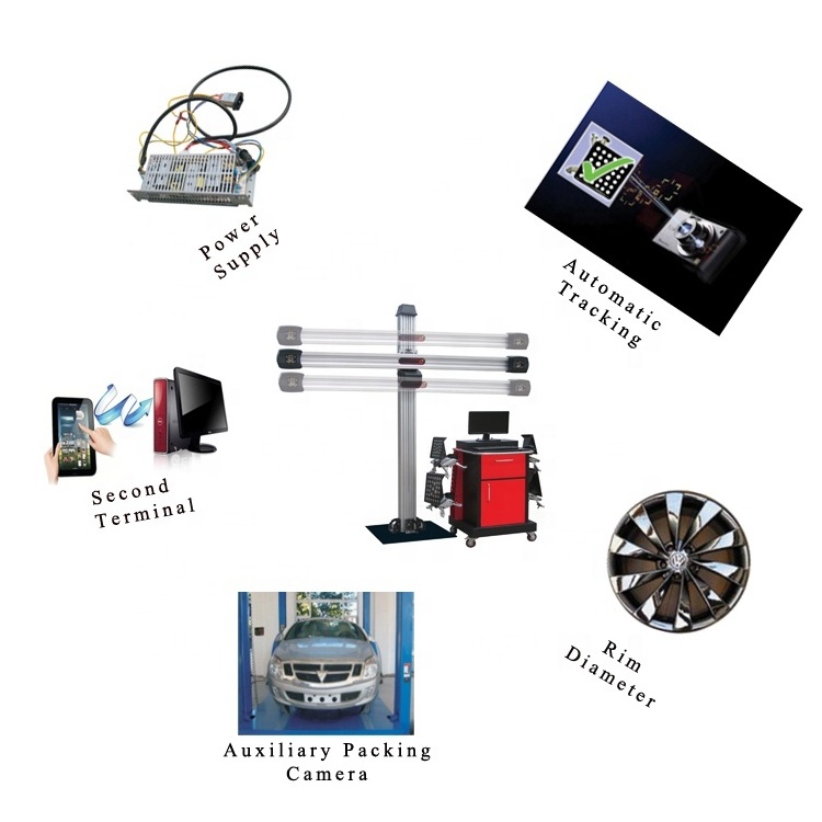 Automatic used 3d wheel alignment machine with cabinet