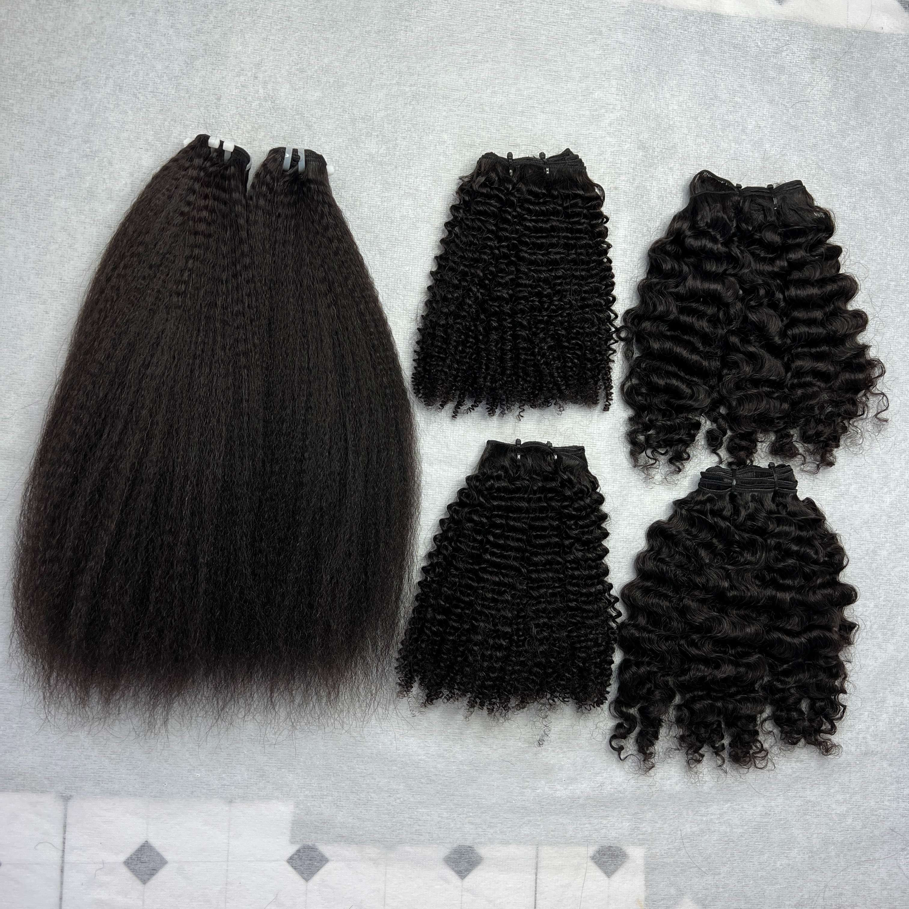 Eurasian Curly Hair Natural Black Color Vietnam Raw Hair High Quality For Black Women With Wholesale Price