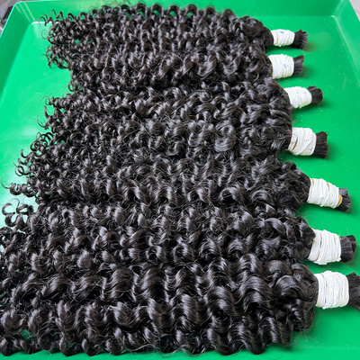 Best Quality Eurasian Curly Bulk Hair Wholesale Curly Human Raw Hair Extensions Unprocessed Hair Bulk 8-40 Inches, Natural Color