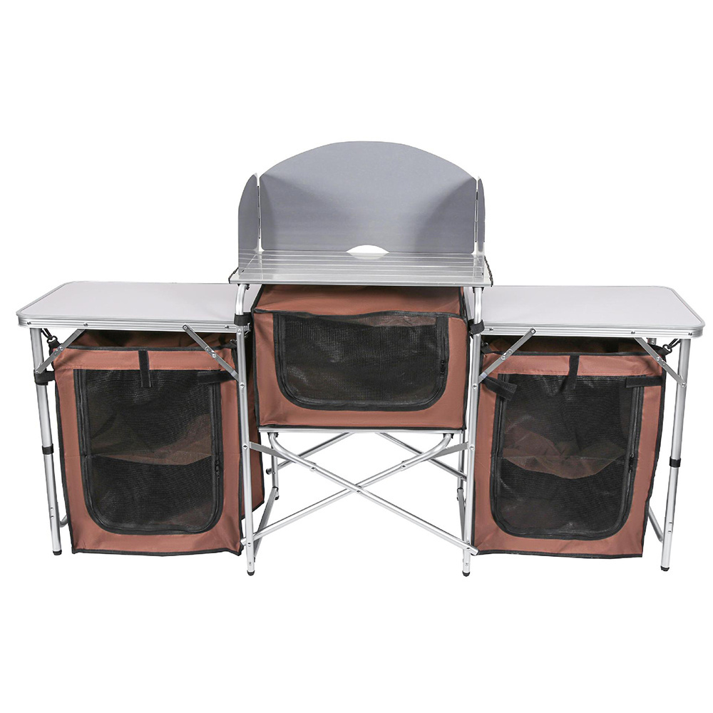 Outdoor Equipment Aluminum Portable Camp Kitchen Cooking Set Folding Camping Kitchen