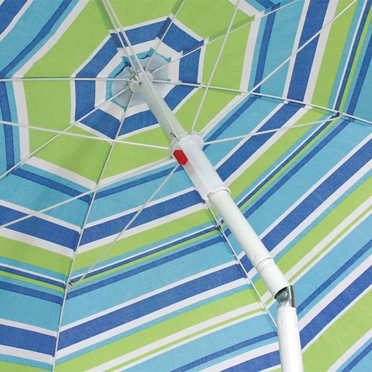 Outdoor Seaside Fashionable 1.8m Beach Umbrella 2m Seaside Vacation Parasol with Iron Tubes