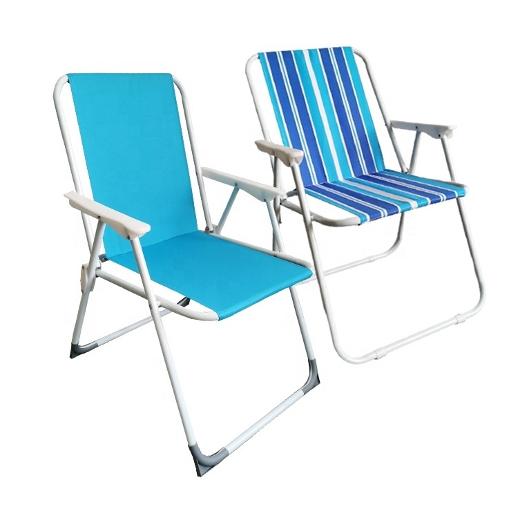 Outdoor Custom Portable Wholesale Foldable Metal Steel Summer Lounge Cheap Lightweight Adults Folding Sea Beach Chair