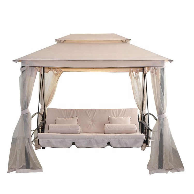 Leisure luxury outdoor double swing chair swing outdoor garden swing bed for patio