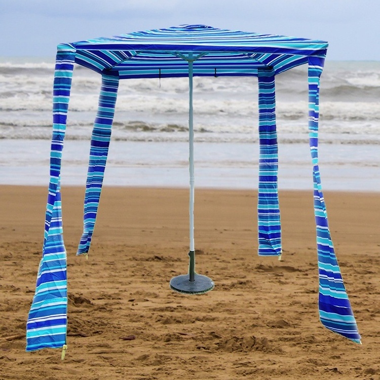 Polyester Canvas Beach Canopy Portable Beach Shade Umbrella Cool Cabana