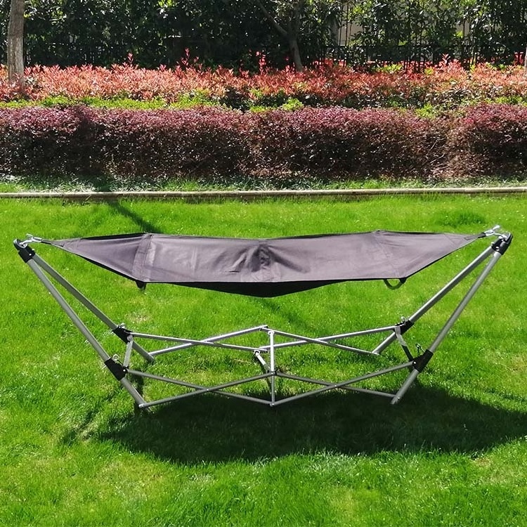 Patio Indoor Sleeping Outdoor 600D Polyester Portable Hammock Portable Hammock Chair With Space Saving Steel Stand