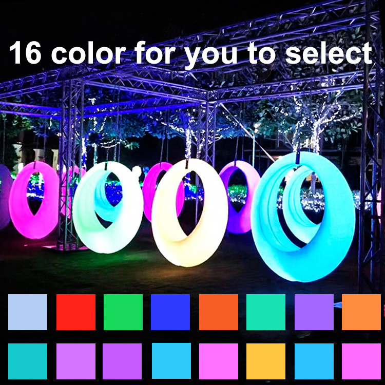 Garden Color Changing Children's Swing Outdoor Balcony Swing Hanging Chair LED Patio Swings Chair