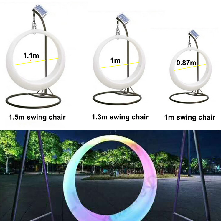 Garden Color Changing Children's Swing Outdoor Balcony Swing Hanging Chair LED Patio Swings Chair