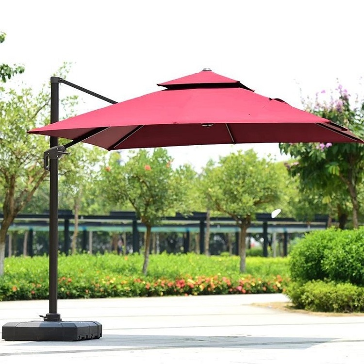 High Quality Rectangular Patio Umbrella Outdoor Waterproof Garden Umbrella With Led Light