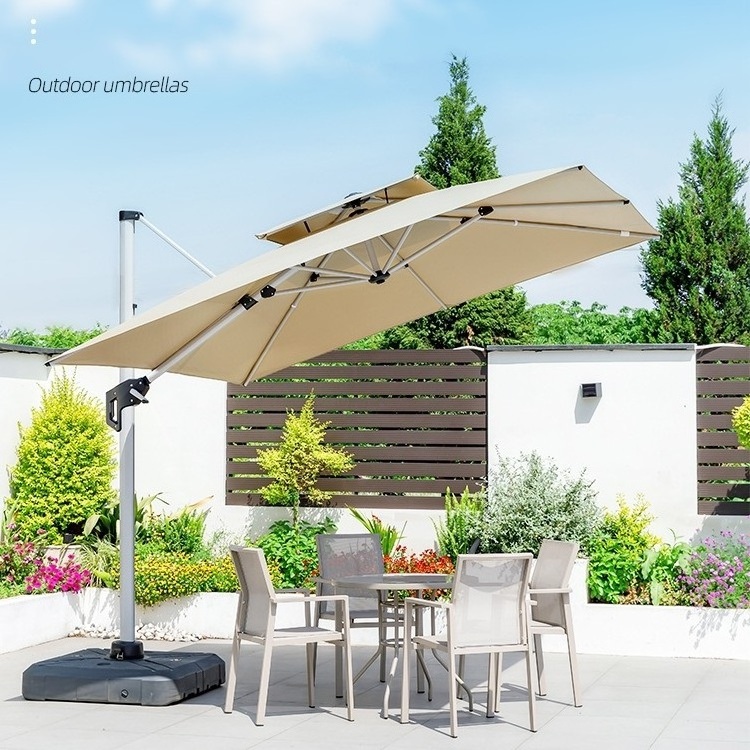 Hanging Outdoor Square 10Ft Offset Umbrella Cantilever Patio Umbrella Garden Umbrella With Led