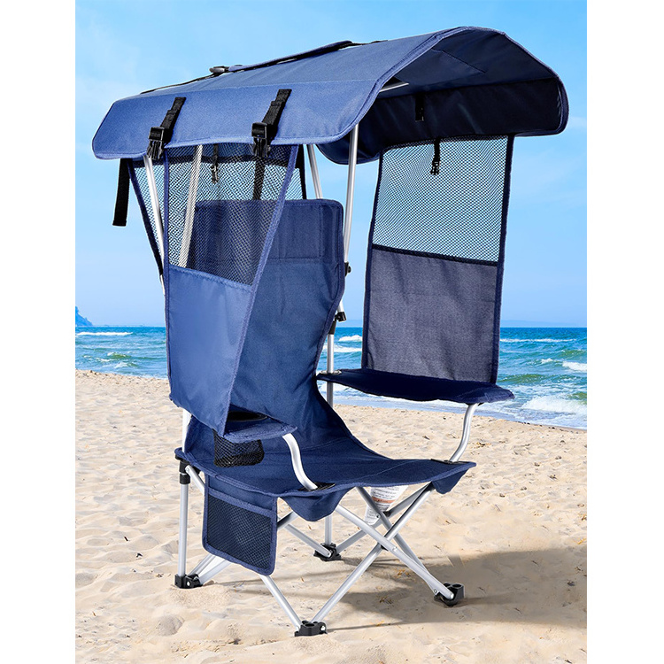 Outdoor Portable Cheap Double Folded Lawn Fishing Folding Camping Beach Chair With Canopy