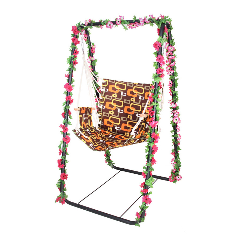 Garden Hanging Chair Outdoor Steel Tube Patio Garden Swing Chair with Stand for Bedroom