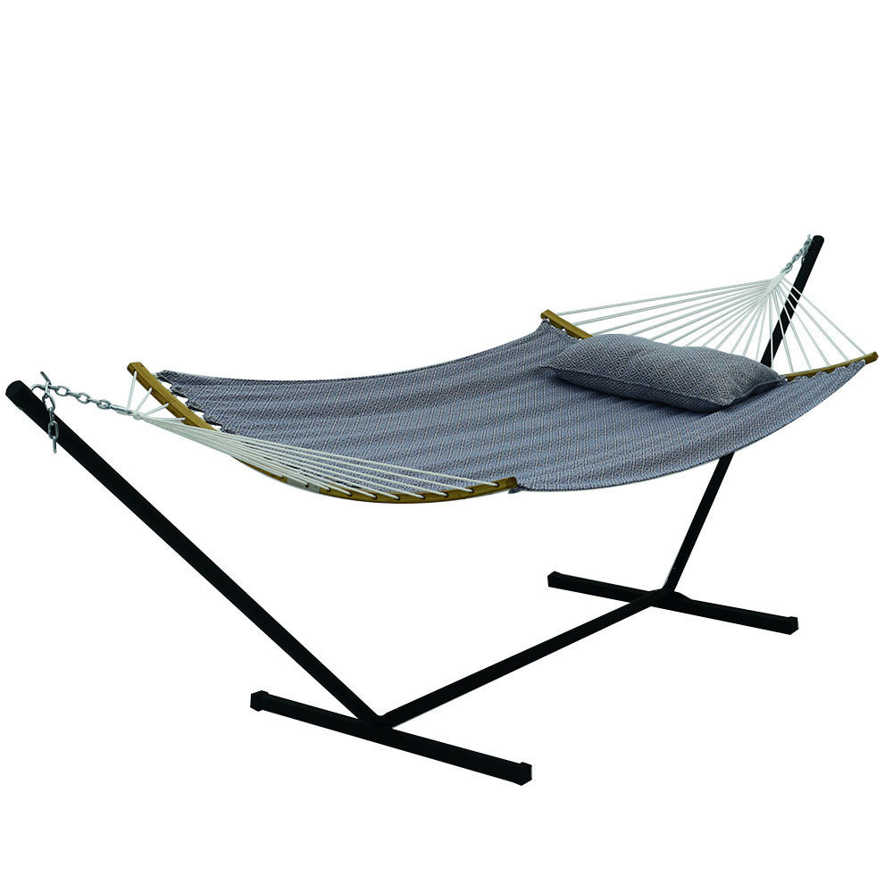 Hammocks Double Hammock with Curved Spreader Bar Outdoor Portable Hammock with Carrying Bag for Patio Backyard Balcony