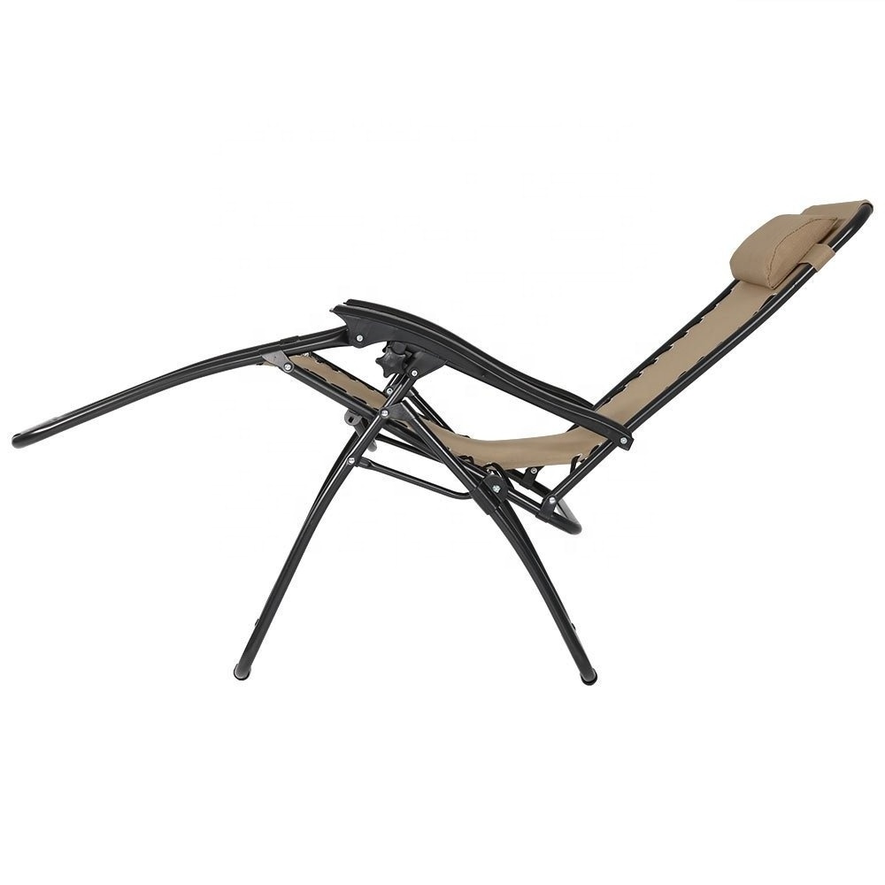 Lawn Patio Garden Cheap Relax Camp Zero Gravity Recliner Chair Folding 2 Beach Sun Lounger and 1 Table Set