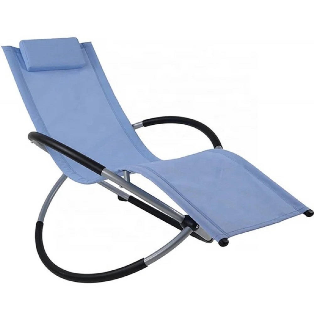 Customized comfortable outdoor indoor zero gravity aluminum steel lazy rocking folding lounge leisure chair